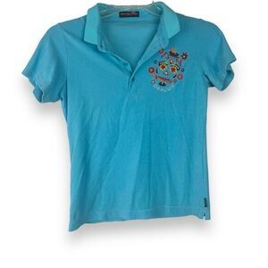 Dance With Dragon Kyoto Japan Skull Embroidered Shirt‎ Women's Size Small Rare